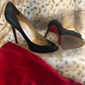 Christian Louboutin black peep toes
